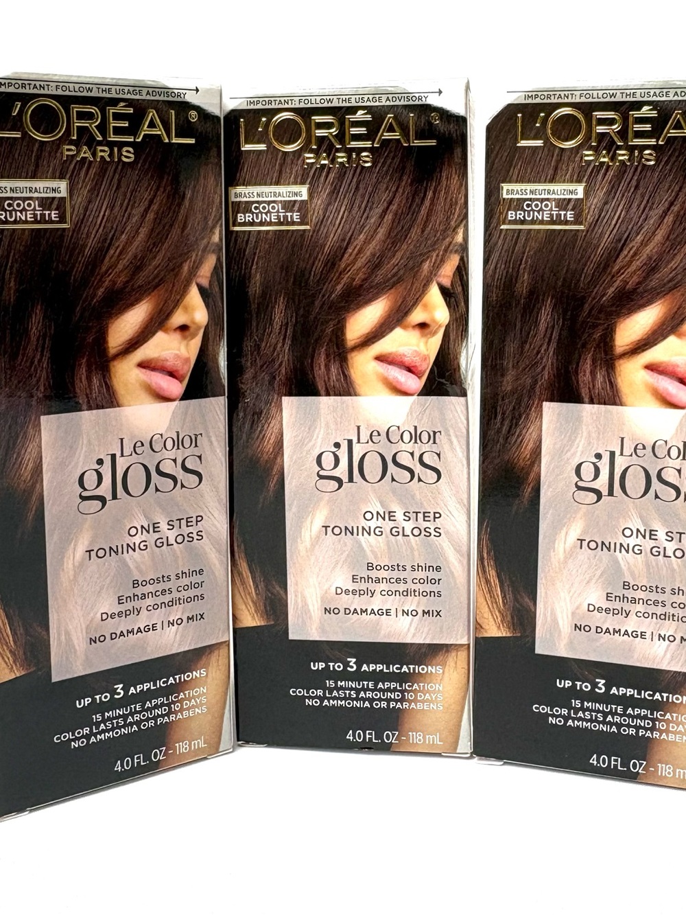L'Oreal Le Color Gloss — Cool Brunette Shine Enhancer 3-pack